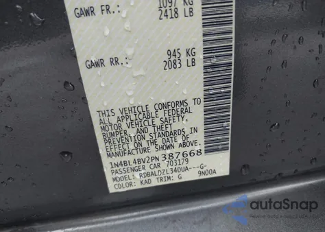 2023 Nissan Altima S Fwd из США, поврежденный, VIN 1N4BL4BV2PN387668